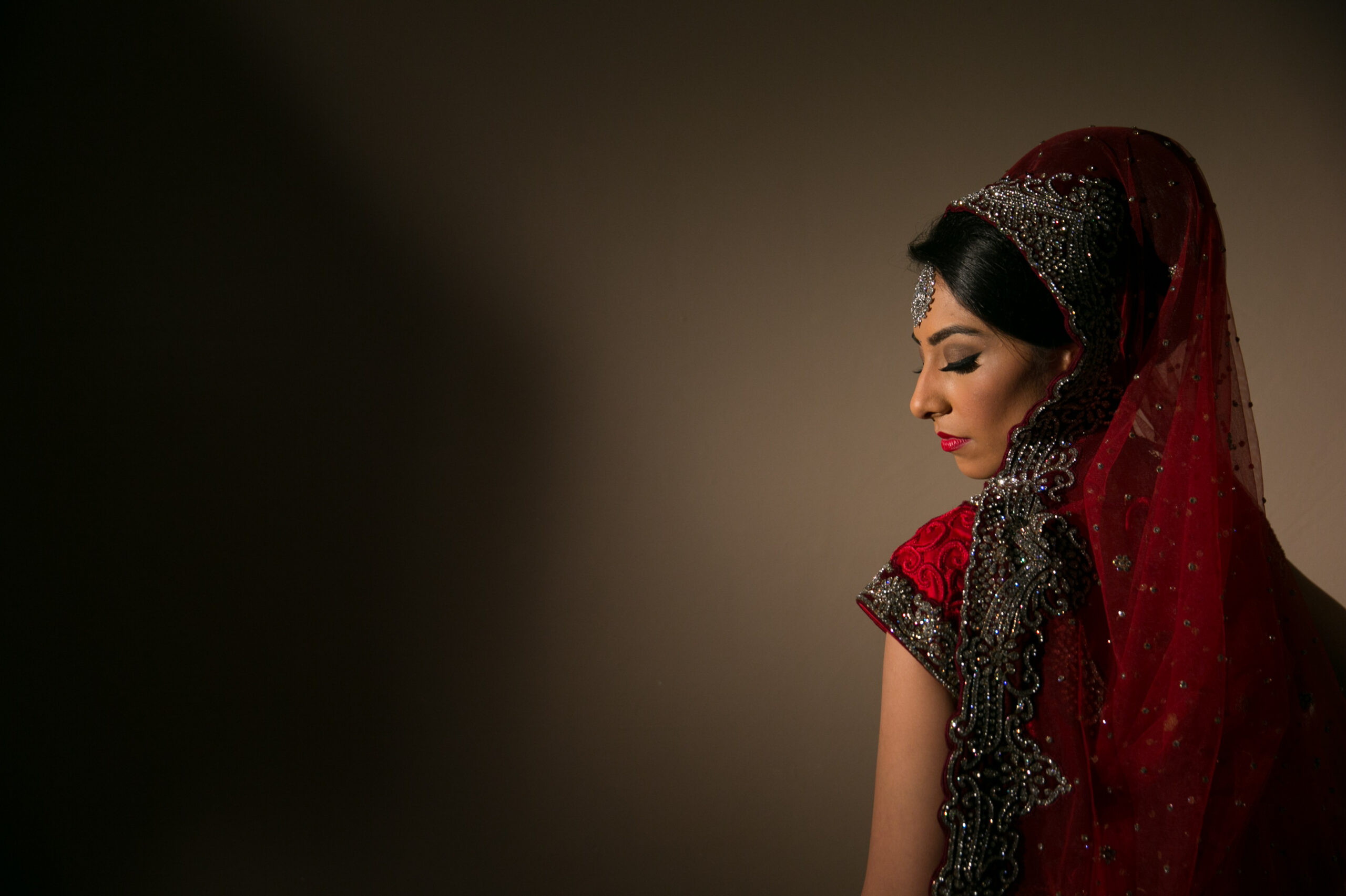 Bride during wedding morning preparations